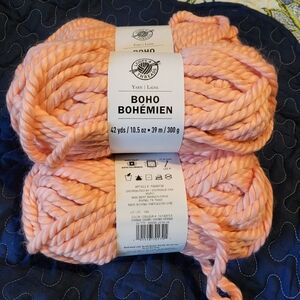Boho Bohemien yarn 3 Skeins Cosmo Orange 14-1420TCX Loops & Threads  Yarn Laine